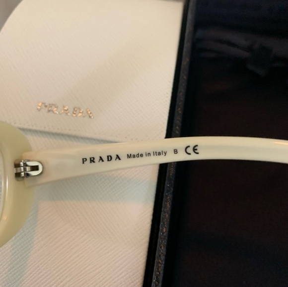 Prada white and Silver Embellished Eyeglass Frames - Picture 4 of 13
